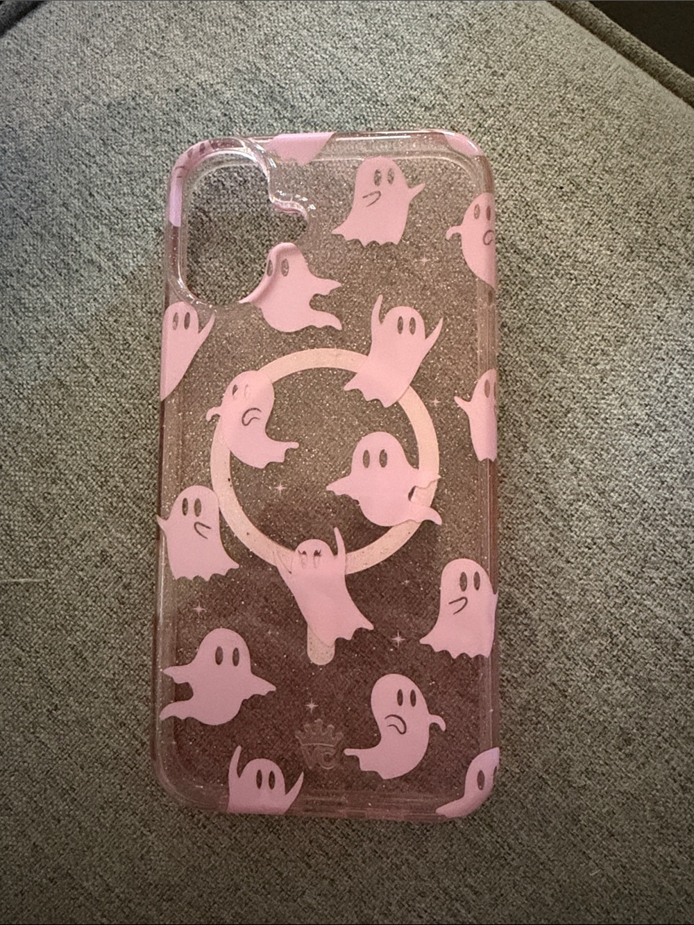 Velvet Caviar Pink Ghost Glitter iPhone 16 Plus Case